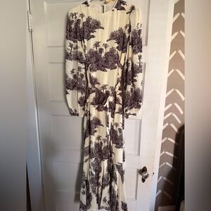 Tuckernuck Cream and Black Scenic Print Dress